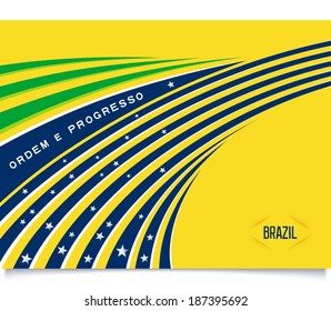 Geometric Brazil patriotic design with stripes stylized pride and direction. Vector CMYK eps 10