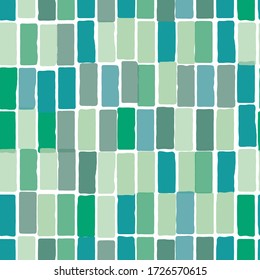 Mosaico de mosaico rectangular de ladrillo geométrico. Repetición del vector. Ideal para la decoración en casa, envoltura, raspado, papel pintado, regalo, niños, ropa. 