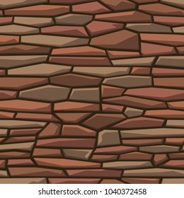 Geometric brick wall seamless pattern. Abstract vector stones background.