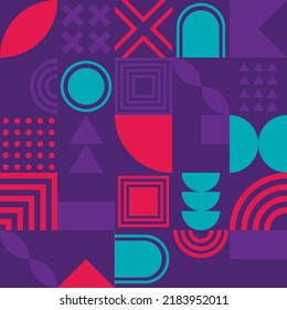 Geometric bright abstract seamless pattern. Minimal geometric posters with colorful patterns. design template with modern geometric graphics