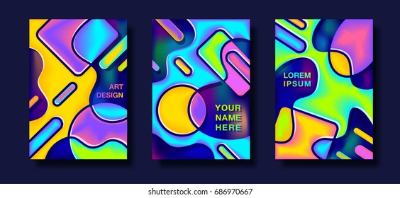 Geometric bright background for poster, minimal colorful vector covers design.