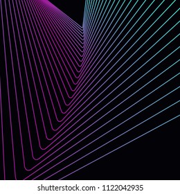 Geometric bright lines on a black background.Vector illustration.