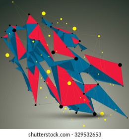 Geometric bright polygonal structure with lines mesh, vector modern lace science and technology element.