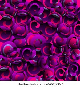 Geometric bright retro circular abstract with swirls 3d pattern background