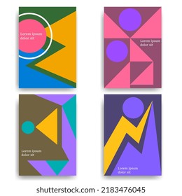 geometric brochure cover set custom modification for print template. template for poster,brochure,backgrounds cover etc