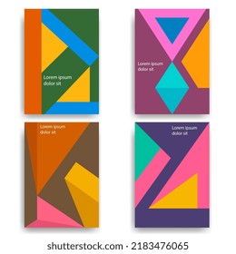 geometric brochure cover set custom modification for print template. template for poster,brochure,backgrounds cover etc