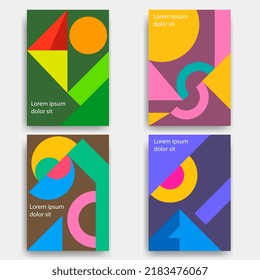 geometric brochure cover set custom modification for print template. template for poster,brochure,backgrounds cover etc