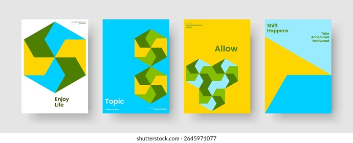 Geometric Brochure Design. Abstract Flyer Template. Isolated Report Layout. Book Cover. Poster. Background. Banner. Business Presentation. Leaflet. Advertising. Handbill. Catalog. Magazine