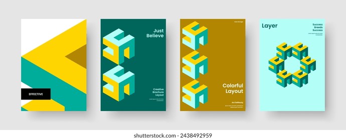 Diseño de folleto geométrico. Plantilla de banner creativo. Diseño de informe aislado. Portada del libro. Cartel. Antecedentes. Presentación empresarial. Volante. Cartera. Catálogo. Diario. Handbill. Identidad de marca