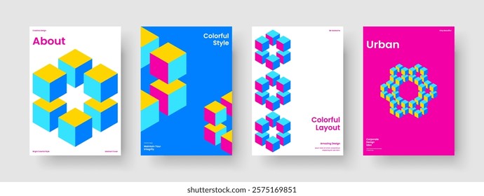 Geometric Brochure Design. Creative Book Cover Template. Isolated Background Layout. Poster. Report. Banner. Business Presentation. Flyer. Portfolio. Leaflet. Pamphlet. Magazine. Handbill