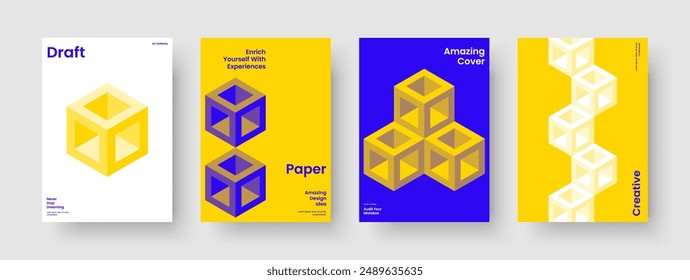 Geometric Brochure Design. Creative Business Presentation Template. Isolated Poster Layout. Book Cover. Banner. Flyer. Report. Background. Notebook. Catalog. Advertising. Portfolio. Magazine