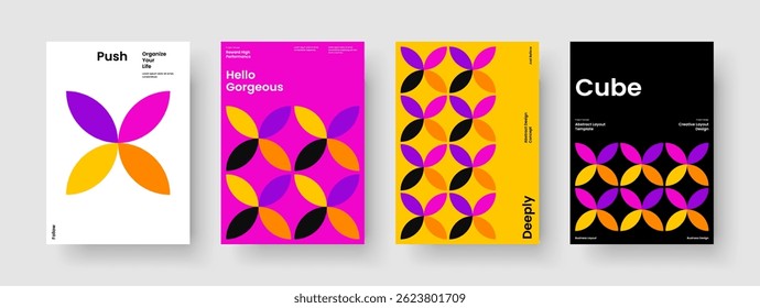 Design de Brochura Geométrica. Modelo de Cartaz Isolado. Layout abstrato da apresentação comercial. Faixa. Panfleto. Capa de Livro. Relatório. Histórico. Boletim informativo. Notebook. Panfleto. Conhecimento manual. Publicidade