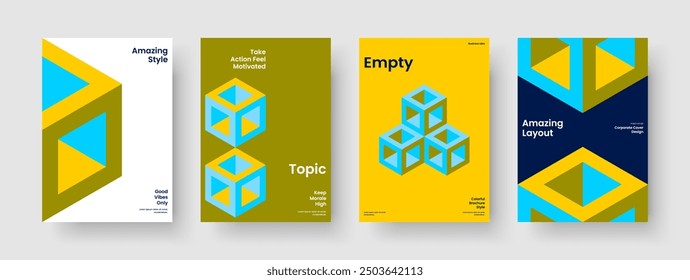 Diseño de folleto geométrico. Plantilla de informe aislado. Diseño de fondo Abstractas. Anuncio. Cartel. Portada de libro. Volante. Presentación de Negocios. Identidad de marca. Cartera. Folleto. Revista. Catálogo