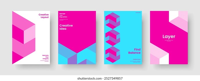 Geometrisches Broschürendesign. Isolierte Berichtsvorlage. Abstraktes Posterlayout. Hintergrund. Buchumschlag. Geschäftspräsentation. Banner. Flyer. Handzettel Newsletter. Notebook. Portfolio. Broschüre
