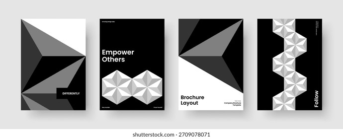 Geometrisches Broschürendesign. Modernes Buchcover-Layout. Isolierte Vorlage für Geschäftspräsentationen. Poster. Banner. Bericht. Hintergrund. Flyer. Packungsbeilage. Katalog. Portfolio. Notebook. Markenidentität