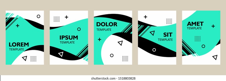 Geometric brochure flyer templates. Colorful background for leaflet, catalog, company profile, annual report, and cover book. Modern, trendy and elegant layout for business, publication and promotion.