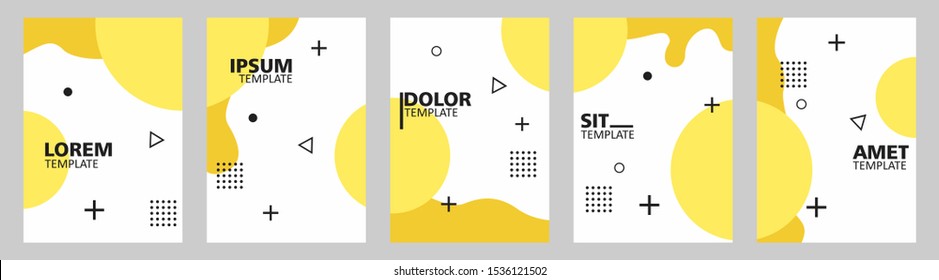 geometric brochure flyer templates. colorful background for leaflet, annual report, company profile and cover book. modern, trendy and elegant layout for business, promotion and publication. vector 