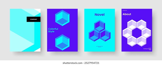 Disposição Do Folheto Geométrico. Design de banner abstrato. Modelo de relatório criativo. Capa de Livro. Cartaz. Panfleto. Apresentação de negócios. Histórico. Conhecimento manual. Folheto informativo. Identidade da marca. Carteira. Revista