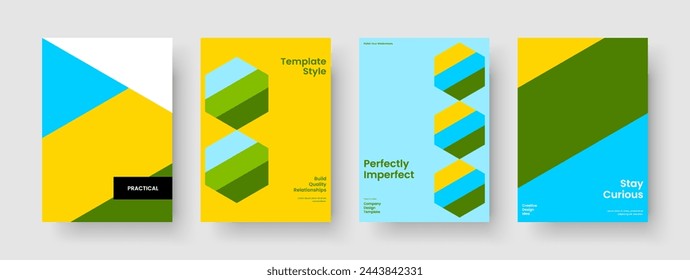 Geometric Brochure Layout. Creative Background Template. Abstract Business Presentation Design. Book Cover. Report. Banner. Flyer. Poster. Pamphlet. Handbill. Newsletter. Brand Identity. Portfolio