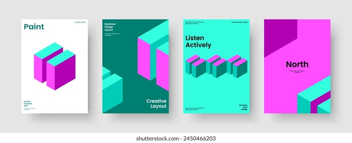 Geometric Brochure Layout. Creative Book Cover Template. Isolated Flyer Design. Poster. Background. Business Presentation. Banner. Report. Advertising. Leaflet. Brand Identity. Notebook. Pamphlet