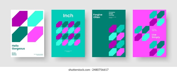 Geometric Brochure Layout. Creative Business Presentation Template. Abstract Book Cover Design. Flyer. Banner. Poster. Background. Report. Newsletter. Journal. Advertising. Pamphlet. Portfolio