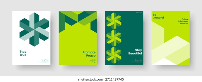 Layout der geometrischen Broschüre. Vorlage für kreative Geschäftspräsentationen. Isolierte Hintergrundgestaltung. Banner. Poster. Flyer. Bericht. Buchumschlag. Broschüre. Handzettel Packungsbeilage. Zeitschrift. Erfassung Portfolio