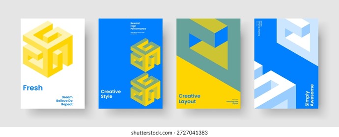 Diseño de folleto geométrico. Diseño Creativo de Presentaciones de Negocios. Plantilla de Flyer Moderno. Informe. Antecedentes. Portada de libro. Anuncio. Cartel. Manual. Boletín informativo. Identidad de marca. Publicidad. Cuaderno
