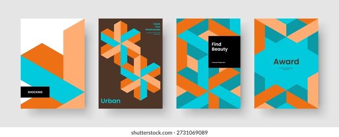 Geometric Brochure Layout. Creative Business Presentation Design. Modern Flyer Template. Banner. Book Cover. Poster. Report. Background. Journal. Leaflet. Handbill. Portfolio. Pamphlet. Notebook