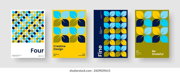 Geometric Brochure Layout. Creative Report Design. Isolated Background Template. Flyer. Poster. Business Presentation. Banner. Book Cover. Brand Identity. Portfolio. Leaflet. Newsletter. Magazine