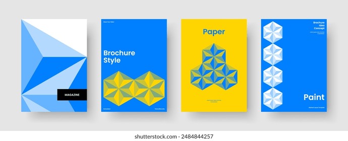 Diseño de folleto geométrico. Plantilla de informe creativo. Diseño de presentación de negocios moderno. Portada del libro. Antecedentes. Volante. Anuncio. Cartel. Identidad de marca. Publicidad. Catálogo. Handbill. Cartera