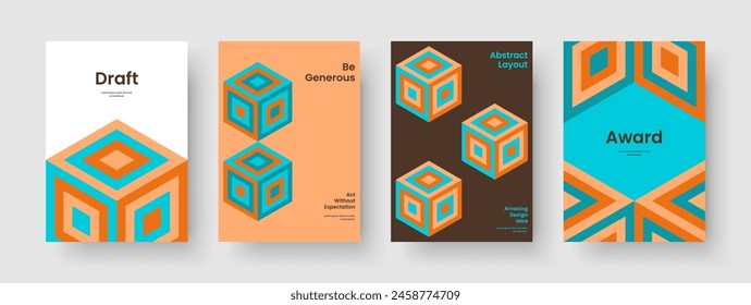 Geometrisches Broschürenlayout. Isoliertes Hintergrunddesign. Creative Business Presentation Vorlage. Buchumschlag. Flyer. Banner. Bericht. Poster. Brande Identität. Katalog. Portfolio. Newsletter. Merkblatt