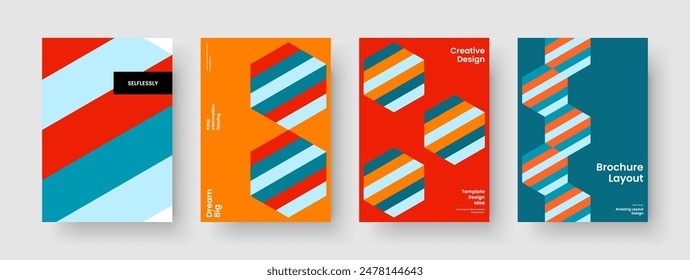 Diseño de folleto geométrico. Plantilla de informe aislada. Diseño de portada de libro moderno. Presentación empresarial. Volante. Cartel. Antecedentes. Anuncio. Handbill. Cartera. Publicidad. Revista. Diario