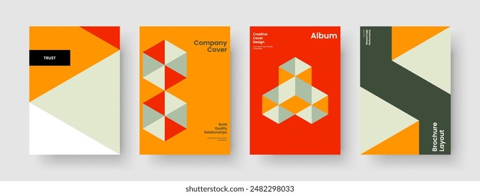 Diseño de folleto geométrico. Diseño de fondo moderno. Plantilla de informe aislada. Anuncio. Presentación empresarial. Volante. Cartel. Portada del libro. Identidad de marca. Folleto. Publicidad. Cartera. Boletín