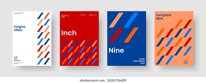 Disposição Do Folheto Geométrico. Design moderno de pôster. Modelo abstrato de apresentação de negócios. Faixa. Histórico. Capa de Livro. Panfleto. Relatório. Panfleto. Publicidade. Boletim informativo. Notebook. Revista