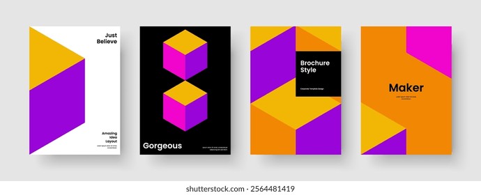 Geometric Brochure Template. Abstract Report Layout. Creative Banner Design. Business Presentation. Flyer. Book Cover. Poster. Background. Leaflet. Catalog. Journal. Brand Identity. Pamphlet