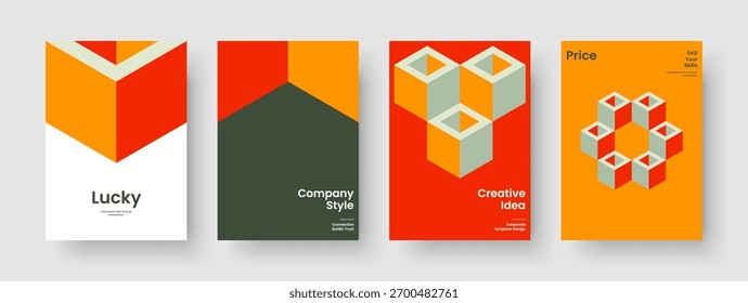 Plantilla de folleto geométrico. Diseño de Anuncio creativo. Diseño de presentación de negocios aislados. Cartel. Antecedentes. Portada de libro. Volante. Informe. Cartera. Panfleto. Identidad de marca. Publicidad. Cuaderno