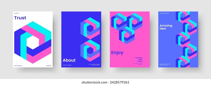 Geometric Brochure Template. Creative Book Cover Design. Abstract Business Presentation Layout. Background. Report. Poster. Flyer. Banner. Brand Identity. Notebook. Leaflet. Pamphlet. Portfolio