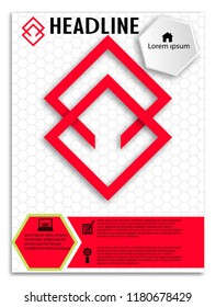 Geometric Brochure template flyer design vector background