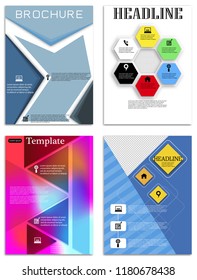 Geometric Brochure template flyer design vector background