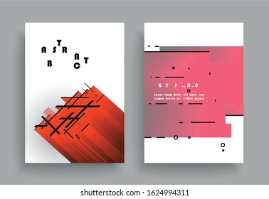 Geometric Brochure Template, flyers, business presentations. Modern flat line style, layout in A4 size. 