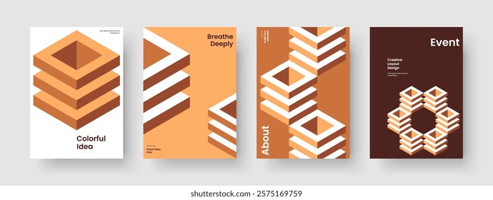 Geometric Brochure Template. Isolated Book Cover Layout. Creative Background Design. Poster. Report. Flyer. Banner. Business Presentation. Leaflet. Handbill. Advertising. Newsletter. Journal