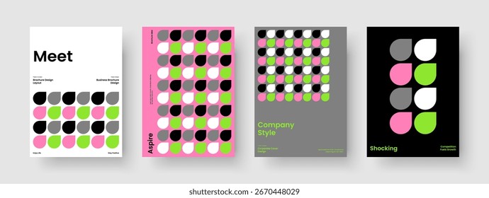 Plantilla de folleto geométrico. Diseño de portada de libro aislado. Diseño moderno de volantes. Antecedentes. Cartel. Informe. Presentación de Negocios. Anuncio. Revista. Manual. Publicidad. Cartera. Identidad de marca