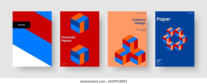 Plantilla de folleto geométrico. Diseño de póster aislado. Diseño de portada de libro moderno. Informe. Volante. Antecedentes. Presentación empresarial. Pancarta. Handbill. Folleto. Cuaderno. Publicidad. Revista