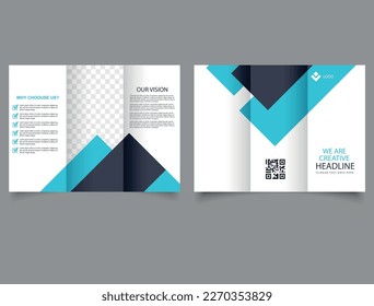 Geometric brochure template, trifold. Flyer design for advertising.