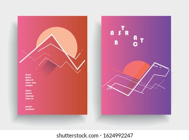 Geometric brochure Templates, flyers, business presentations. Modern flat line style, layout in A4 size. Trendy abstract background. Geometric science or technology pattern. Graphic design