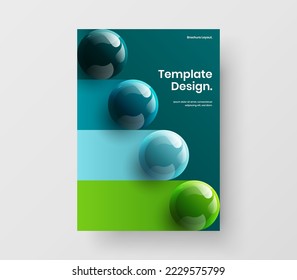 Geometric brochure vector design illustration. Isolated realistic spheres handbill concept.