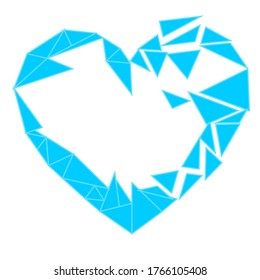 
geometric broken cartoon heart with love