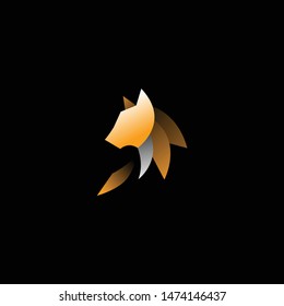 geometric brown cat logo. modern icon, template design