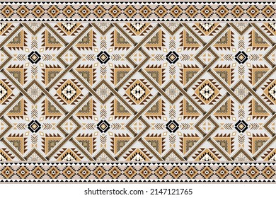 Geometric brown ethnic oriental seamless pattern traditional design for background,Capet,clothing,fabric,wallpaper,wrapping, Vector illustration abstract style