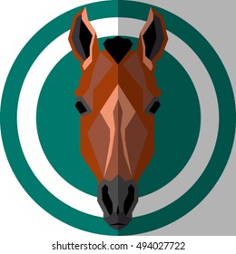 geometric brown horse, vector illustration
